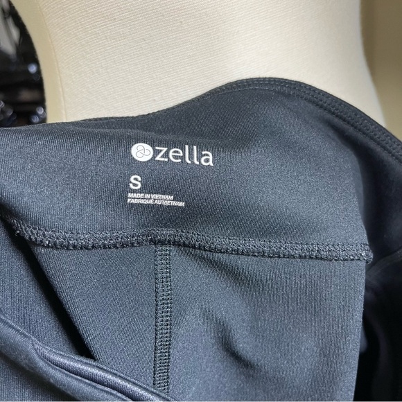 Zella Live In High Waist Leggings Black Red Colorblock Ankle Zipper Size S - Picture 5 of 5